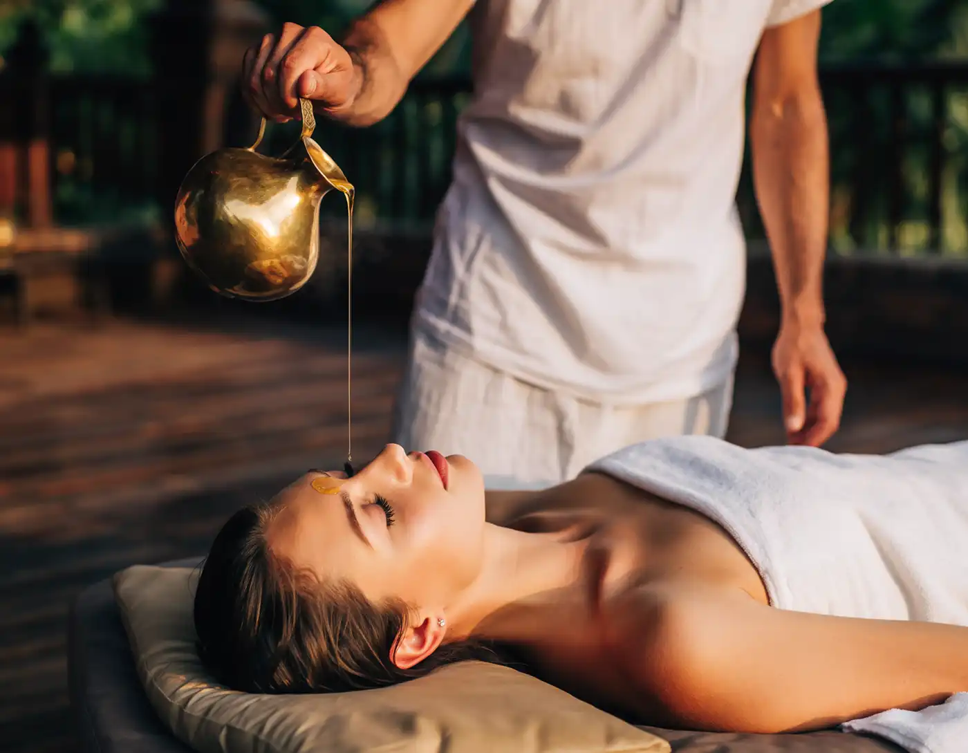 Ayurvedischer Stirnguss – Entspannung und Heilung